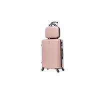CELIMS - 28 inch Large Luggage with Vanity Case | 28 inch Suitcase | Toiletry Case | 23kg Capacity | Lightweight ABS Hard Shell | Rose Gold