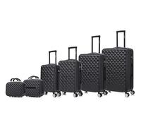 CELIMS - 5-Piece Suitcase Set | Carry-On 20 inch + Medium 24 inch + Large 28 inch + 2X Toiletry Case | Lightweight Suitcase | Black