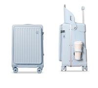 CELIMS - Cabin suitcase with child seat PopSeat | 55x35x25 | USB door | Heavy duty wheels with brake | Cup holder | Padlock, Blue, 55x35x25cm, Easyjet Cabin Suitcase