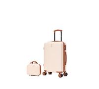 CELIMS - Carry-On Suitcase with Vanity Case 30cm Approved by 100+ Airlines | Lightweight and Hard Shell | Small Carry-On 55x40x20 | Kids Suitcase | Cream
