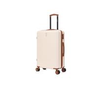 CELIMS - Medium Suitcase with 4 Wheels | Lightweight Checked Luggage 20kg 65cm | Integrated Lock | ABS | Medium Size Weekend Suitcase | Cream