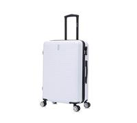 CELIMS - Medium White Hard Shell Suitcase with 4 Wheels | Lightweight Checked Luggage 20kg 65cm | Integrated Lock | ABS | Medium Size Weekend Suitcase | White