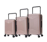 CELIMS - Suitcases with Wide Trolley - Cabin, Medium, Large, 55x35x25, ABS, Wheels 360º, ABS, Resistant, Light, Luggage, Suitcase Set, Rose Gold, Set 3 Pièces, 3 Piece Set