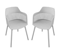 celina light grey resin bistro dining chairs in pair