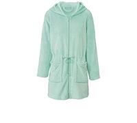 CelinaTex Famous Bathrobe Hooded Plain Short Two Ways Zipper Women Micro-Flannel M Mint