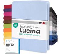 CelinaTex Lucina Fitted Sheet Cotton 200x200-200x220 cm aqua blue