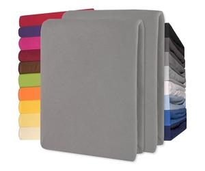 CelinaTex Lucina Fitted Sheet Cotton 2er-Set 140x200-160x200 cm dark grey