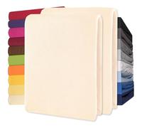 CelinaTex Lucina Fitted Sheet Cotton 2er-Set 140x200-160x200 cm natural beige