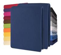 CelinaTex Lucina Fitted Sheet Cotton 2er-Set 90x200-100x200 cm dark blue