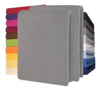 CelinaTex Lucina Fitted Sheet Cotton 2er-Set 90x200-100x200 cm dark grey