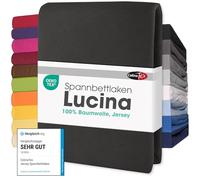 CelinaTex Lucina Topper Fitted Sheet Divan Cover Cotton 140x200-160x200 cm black