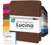 CelinaTex Lucina Topper Fitted Sheet Divan Cover Cotton 180x200-200x200 cm choco brown