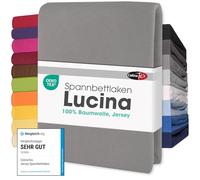 CelinaTex Lucina Topper Fitted Sheet Divan Cover Cotton 200x200-200x220 cm dark grey