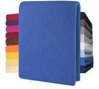 CelinaTex Lucina Topper Fitted Sheet Divan Cover Cotton 200x200-200x220 cm royal blue