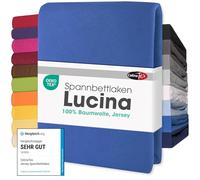 CelinaTex Lucina Topper Fitted Sheet Divan Cover Cotton 200x200-200x220 cm royal blue