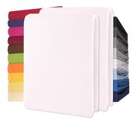 CelinaTex Lucina Topper Fitted Sheet Divan Cover Cotton 2er-Set 140x200-160x200 cm snow white