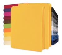 CelinaTex Lucina Topper Fitted Sheet Divan Cover Cotton 2er-Set 90x200-100x200 cm corn yellow