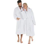 CelinaTex Terry bathrobe with shawl collar, cotton, Cotton, White, S