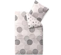 CelinaTex Touchme Filia reversible bed linen cotton dots stripes white grey anthracite 155 x 220 cm
