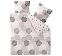 CelinaTex Touchme Filia reversible bed linen cotton dots stripes white grey anthracite 200 x 200 cm