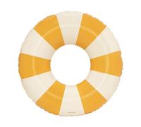 Petites-Pommes Inflatable Swimming Ring for Adults - Durable Inner Tube, Handprinted Classic Striped Design Pool Float, Soft Comfort Seaming, Packable Floats for Travel, Dark Yellow, 47 inch