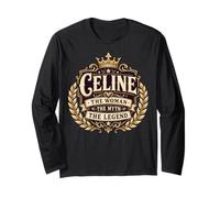 Celine Legend Crown Crest Name Graphic Text Woman Myth Regal Long Sleeve T-Shirt