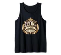 Celine Legend Crown Crest Name Graphic Text Woman Myth Regal Tank Top