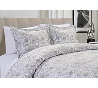 CELINE LINEN Luxury Silky Soft Coziest 1500 Thread Count Egyptian Quality 3-Piece Duvet Cover Set |Coarse Paisley Pattern| Wrinkle Free, King/California King, Light Grey