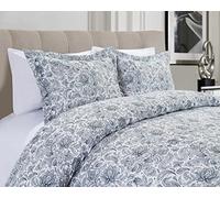 CELINE LINEN Luxury Silky Soft Coziest 1500 Thread Count Egyptian Quality 3-Piece Duvet Cover Set |Coarse Paisley Pattern| Wrinkle Free, King/California King, Navy Blue