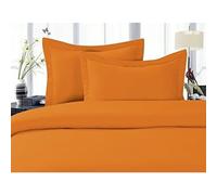 Celine LinenBest, Softest, Coziest Duvet Cover Ever! 1500 Thread Count Egyptian Quality Luxury Super Soft WRINKLE FREE 3-Piece Duvet Cover Set, Full/Queen, Elite Orange