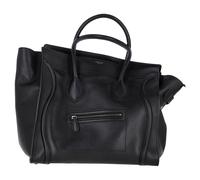 Celine Preloved Drummed Shoulder Luggage Tote Bag In Black Leather Black