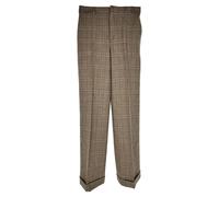 Celine Preloved Prince Of Wales Checkered Trousers Brown Wool Brown