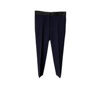 Celine Preloved Straight Pants In Blue Wool In Navy Navy