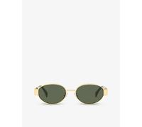 Celine Womens Celine Cl40235U Oval-Frame Metal Sunglasses Gold