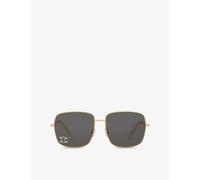 Celine Womens Celine Cl40284U Triomphe Rhinestone Square-Frame Metal Sunglasses Gold