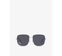 Celine Womens Celine Cl40284U Triomphe Rhinestone Square-Frame Metal Sunglasses Grey