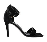 Celine Women's Preloved Ankle Strap Sandal Heels in Black Suede | Size: 6