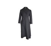Celine Women's Preloved Asymmetric Button-Detailed Coat in Grey Wool | Size: 36