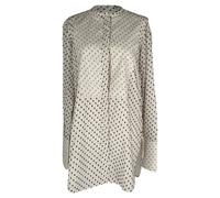Celine Women's Preloved Swiss Dot Long Sleeve Shirt in White Cotton | Size: 38