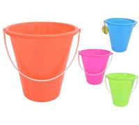 Celino® 22cm Neon Colour Plastic Bucket With Handle Summer Outdoor Beach Kids Sandbox (Orange)