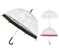 Celino™ 23''Large Clear See Through Dome Umbrella Ladies Transparent Walking Rain Brolly (Black)