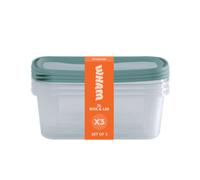 Celino 3 X 2 Litre Plastic Food Storage Containers Set Microwave Freezer Safe Bpa Free