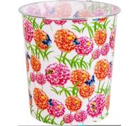 CELINO making your day 7.7L Waste Paper Dust Bin Rubbish Round Plastic Floral Office Bathroom Kitchen (Pink Orange Flowers)