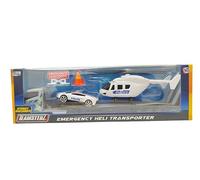 CELINO making your day Emergency Vehicle Car Helicopter Transporter Kids Boys Toy Police Fire (White)