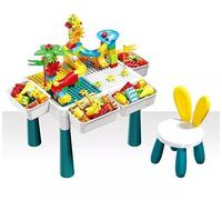 CELINO making your day Kids Building Blocks Table and Chair with Storage Toys Activity Desk Xmas Gift
