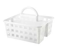 CELINO making your day Plastic Kitchen Storage Cleaning Carry Tray Caddy Tote Organiser with Handle (White)