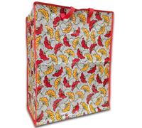 CELINO making your day PRINTED LAUNDRY STORAGE BAG SHOPPING BAGS ZIPPED STRONG EXTRA LARGE 65x55x24cm (Red & Yellow Blossom)