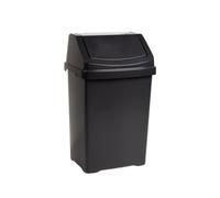Celino Plastic Swing Top Bin Waste Rubbish Bins Office Home Kitchen Dustbin 8L - Black