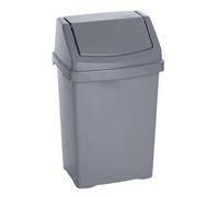 Celino Plastic Swing Top Bin Waste Rubbish Bins Office Home Kitchen Dustbin 8L - Silver
