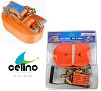 Celino Ratchet Tie Down Straps Heavy Duty 50mm X 10M Lashing Cargo Luggage 3000Kg